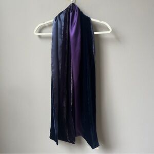 Coldwater Creek Scarf Women's New NWT Velvet Satin Purple Blue Dark Feminine